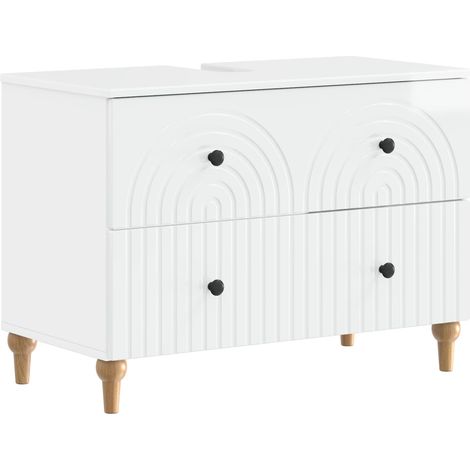 Waschbeckenschrank ALKMAAR Hochglanz Weiß 82 x 41 x 59 cm vidaXL (1/5)