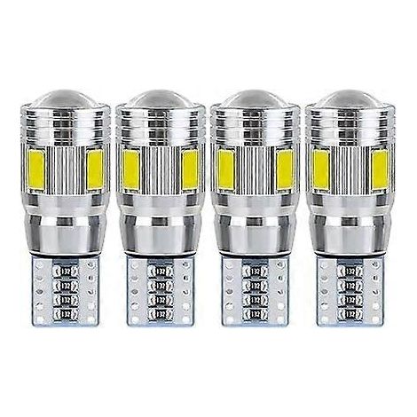 Lot de 4 ampoules T10 W5W LED pour plafonnier de voiture, éclairage intérieur LED de nuit, compatible avec les plaques d'immatriculation. (1/5)