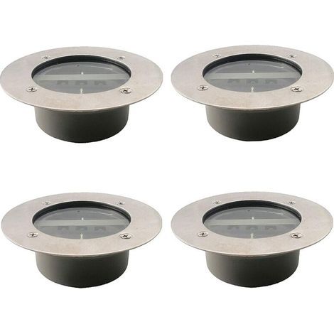 Projecteurs solaires à 3 LED étanches IP65 pour pelouse de jardin, blanc froid Lot de 4 (1/4)