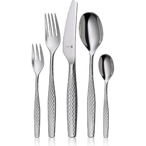 Set de couverts, 30 pièces pour 6 personnes, ergonomique, lavable au lave-vaisselle, couteaux de table forgés, range-couverts 1270916340 (1/5)