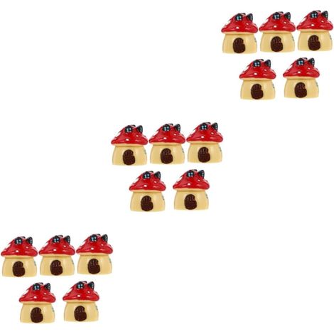 15pièces Charmantes Figurines De Champignon Maisons De Champignon Décoratives pour Jardin Et Miniature (1/5)