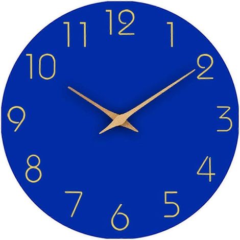 Horloge murale silencieuse de 30 cm (12 pouces), en bois blanc, sans tic-tac, fonctionne à piles, style moderne et simple. (1/4)