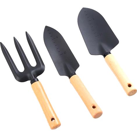 Trowel - Beechwood Handle - Iron Blade - for Digging Planting Weeding Transplanting - 3 Pieces (1/5)