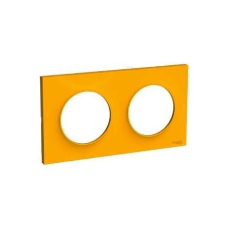 Plaque de finition double Odace Styl clipsable - Ambre (1/5)