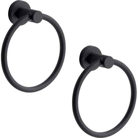 Lot de 2 anneaux porte-serviettes ronds auto-adhésifs