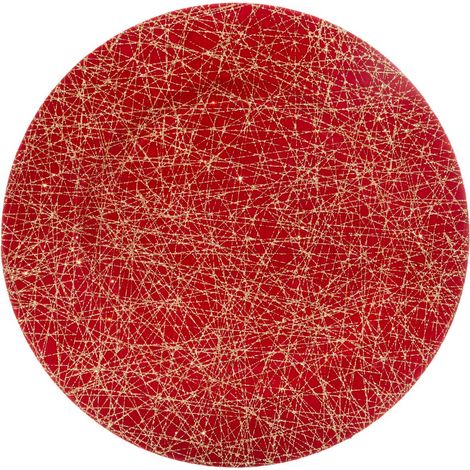 Piatto di presentazione delle linee D.33cm oro e rosso - Feeric lights & christmas