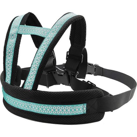 Harnais de sécurité enfant (bleu clair) pour moto, vélo, ceinture de sécurité réglable et respirante avec bande réfléchissante pour la sécurité des enfants (sangle de selle). (1/5)