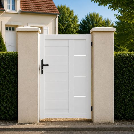 Portillon battant manuel PVC blanc ARLES INSERT L 100 x H 140 cm - poignée à gauche (1/5)