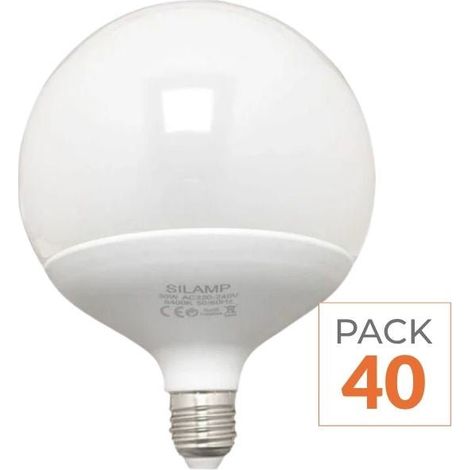 Ampoule LED E27 25W 220V G140 300° Globe (Pack de 40) - Blanc Neutre 4000K - 5500K - SILAMP