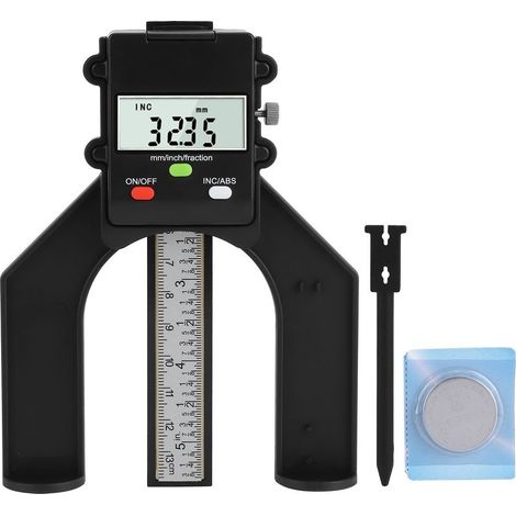 Jauge hauteur – règle travail bois – écran LCD – 3 modes unité – numérique – bricolage professionnel (1/5)