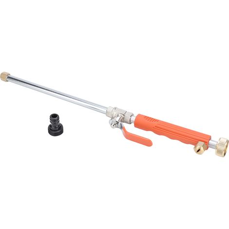 Lance de nettoyage haute pression G3/4 DN20 orange pour jardin arrosage et lavage auto avec vanne d'arrêt