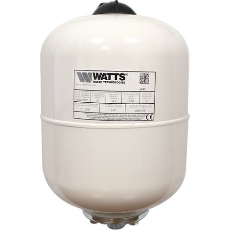 Watts – Vase d'expansion 8L M3/4 D200 pour chauffe-eau – Vessie EPDM interchangeable – Température -10/+100°C – Pression 8 bar – 22AR8N