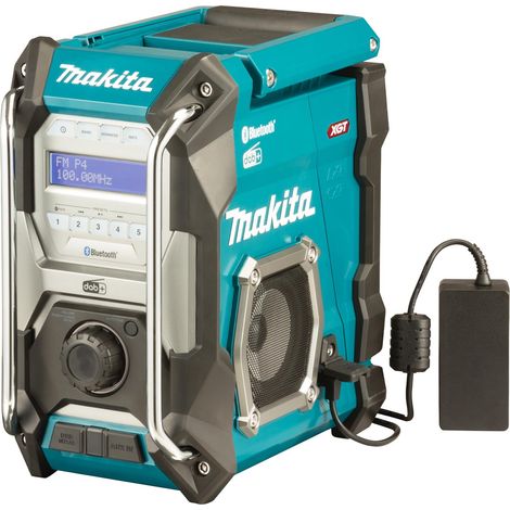 Makita – Radio de chantier sans fil 40V – MR004G – Bluetooth, DAB/DAB+ – Étanche IP65, autonomie jusqu'à 31h – Adaptateur secteur inclus
