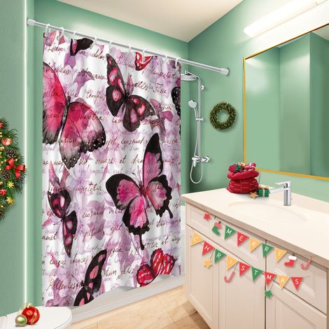 Rideau douche imperméable polyester 180x180 tissu respirant séparation douche pour salle d’eau sans fenêtre (1/5)