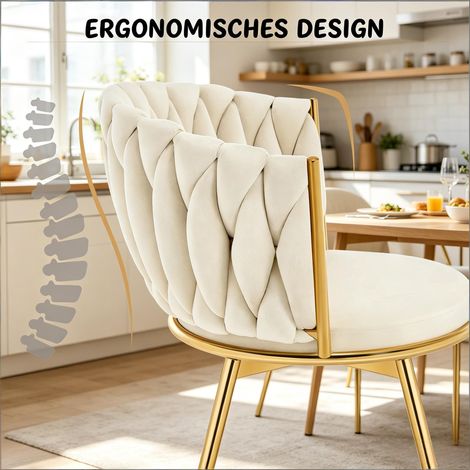 Set de 2 chaises de cuisine pivotantes, assise large et dossier rembourré, fauteuils de salle à manger rotatifs (1/5)