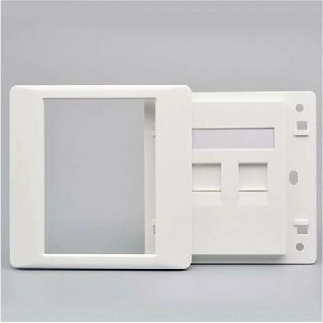 Femelle à femelle CAT6 Gigabit prise murale réseau double passage RJ45 LAN façade Internet prise de courant droite, 86x86mm 1 pcs (1/3)