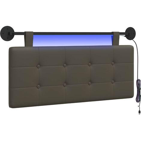 Testiera Testata del letto sospesa Con luce LED Grigio Similpelle (1/5)