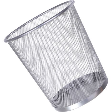 Corbeille en métal à mailles ouverte, grande capacité, bien ventilée, poubelle ronde pour bureau maison (1/5)
