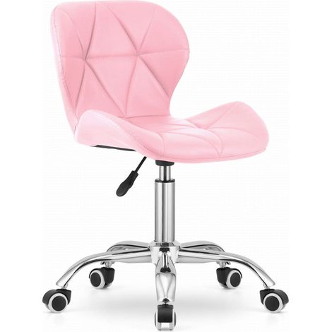 Swivel Office Chair, Pink Eco Leather, Wide Backrest (1/5)