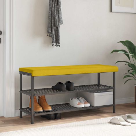 vidaXL Bench Cushion Velvet Yellow Depth 35 cm (1/5)