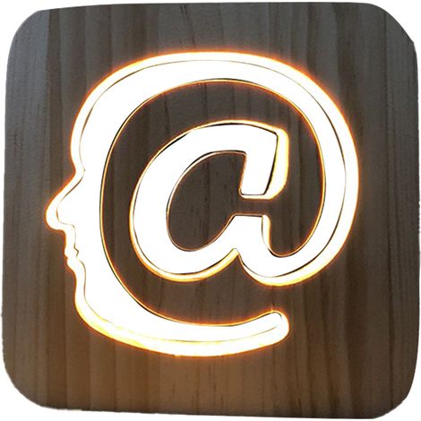 Veilleuse En Bois Composite - Veilleuse 3D Avec LED Intégrée - Pour Chambre Enfant Et Chambre À Coucher - 1 Pièce (1/5)