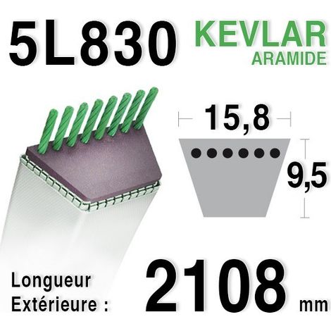 Courroie 5L830 - 5L83 AYP - ROPER - HUSQVARNA - BERNARD LOISIRS - 533305148 - 498998 - 2692e3rb (1/2)