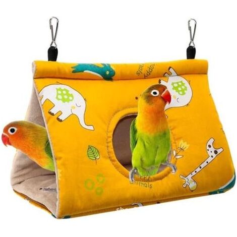 Perroquet Hamac Nid D'oiseau Chaud Doux Hamac en Peluche Suspendu Cage Tente pour Perruche Calopsitte Amazones Cacatoès Canari Cage Jouet L (1/5)