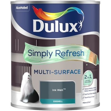 Dulux Simply Refresh Multi-Surface Eggshell Paint - Ink Well - 750ml