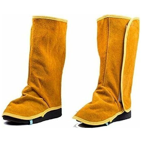 Tigrezy Guêtres de soudage en cuir, couvre-bottes et chaussures de soudage résistants au feu, couvre-pieds de protection de travail de soudeur résistants à la chaleur et à l'abrasion, protecteurs de c (1/5)