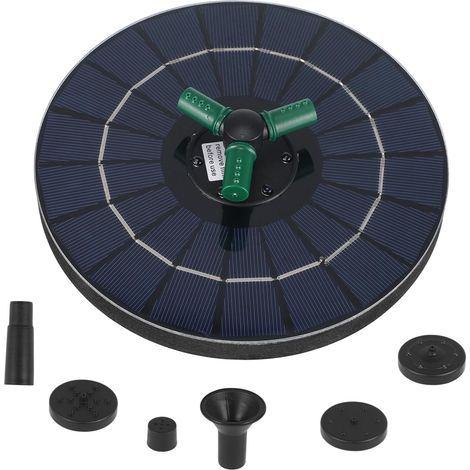 Pompe Fontaine Solaire Flottante avec Lumières RGB Et Têtes Ajustables Protection sans Eau pour Jardin Bassin Agrément Et Bain Oiseaux Extérieur