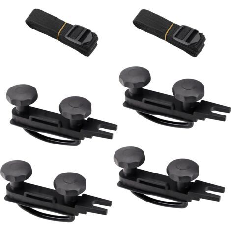 royaluxe-4 Pièces de Fixation de Coffre de Toit U étrier, 4 pièces de Fixation de Coffre de Toit en U, Accessoires pour Coffres de Toit avec 8 écrous de Sécurité Robustes et 2 Bandages