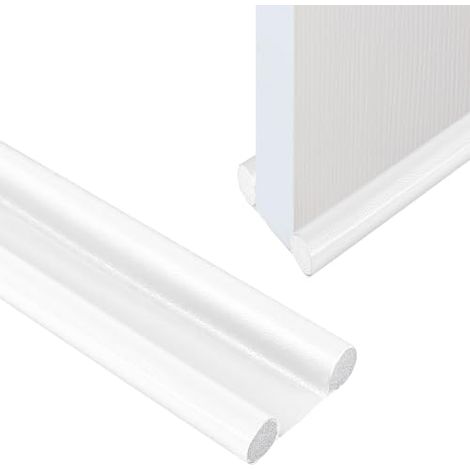 CENCERY 37 Zoll/96 cm Doppeltür-Zugluftstopper, doppelseitiger Tür-Zugluftstopper, verstellbarer schalldichter Tür-Zugluftstopper zur Reduzierung von Zugluftgeräuschen (weiß)