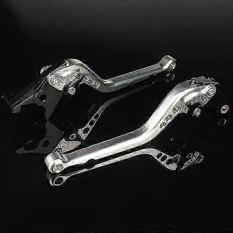 Leviers de frein et d'embrayage 3D pour moto CBR900RR (1993-1999) - Accessoires inclus (levier de frein long argenté). (1/5)