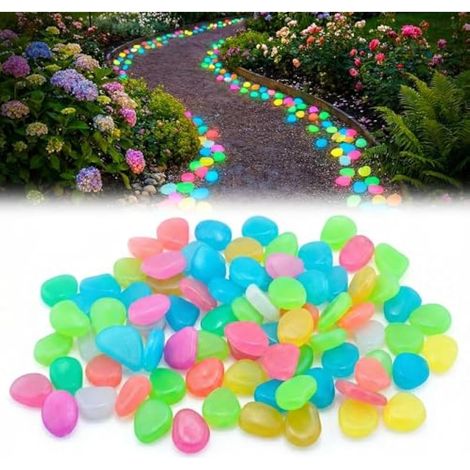 400 Pièces Pierres Lumineuses, Couleur Galets Lumineux Cailloux, Cailloux Aquarium, Pierres Fluorescentes pour Jardin, Aquarium Allées, Décoration Extérieure et Chambre d'Enfant (600) (1/5)