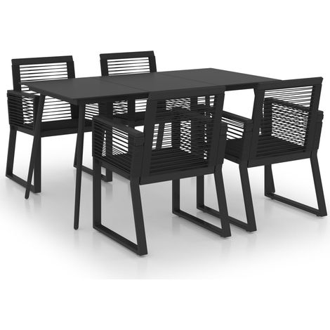 Maison Exclusive - Set da Pranzo da Giardino 5 pz in Rattan PVC Nero