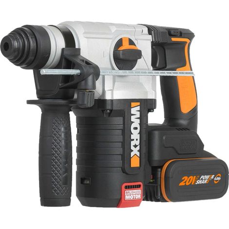 WORX WX380.1 Bohrhammer mit 4,0-Ah-Akku und Ladegerät