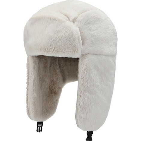 Cagoule d'hiver unisexe en daim avec écouteurs intégrés, doublure chaude en fausse fourrure, coupe-vent, idéale pour le ski, la moto, le snowboard, le camping et la randonnée, blanche. (1/5)