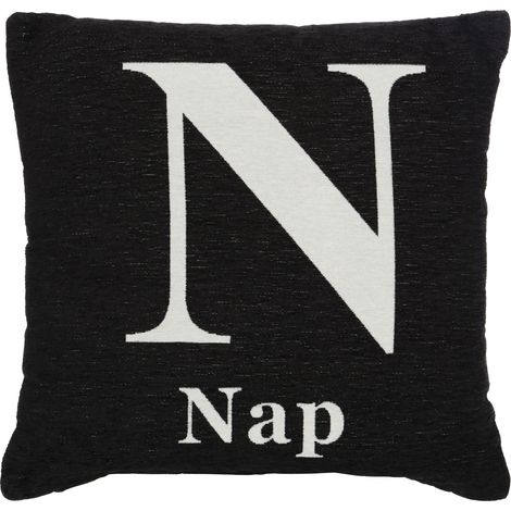 Premier Housewares Words 'Nap' Black Cushion (1/2)