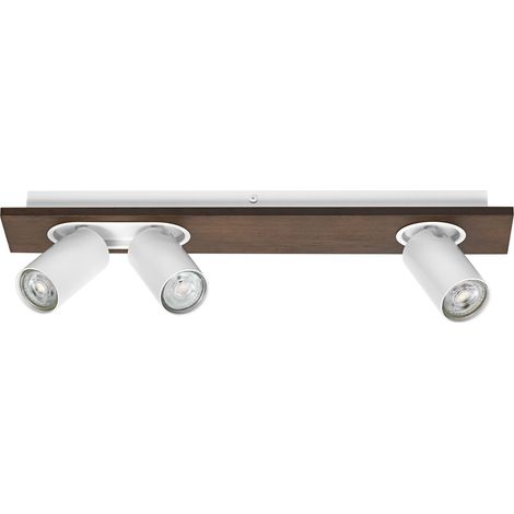OSRAM DECOR SPOT MERCURY, 3 x 3,4W, 690lm, aspect bois, blanc, spot, têtes réglables, utilisation polyvalente, spot d’intérieur, ampoules LED remplaçables, ton blanc chaud, GU10 (1/5)