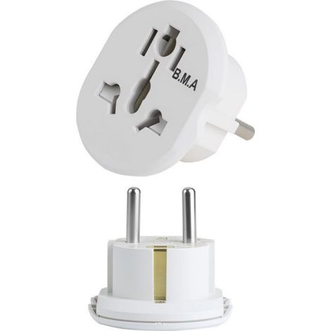 Adaptateur De Prise Universel 2 Pièces, Adaptateur De Voyage Ue Uk Vers Adaptateur D'Alimentation Européen, Compact Et Sûr Avec Sé (1/5)