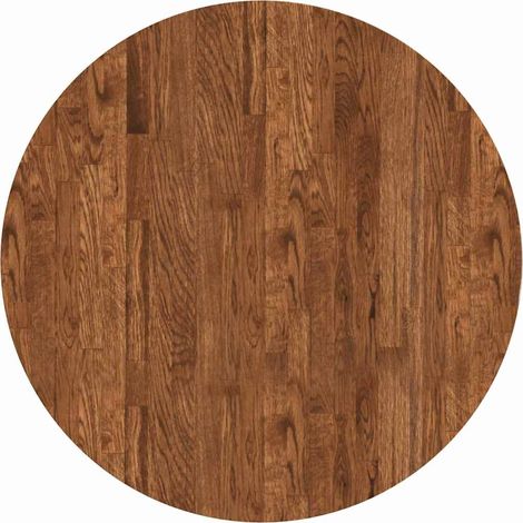 Dessus de table，Plateau de table，Dessus de bureau Marron foncé Ø 70 x 2.5 cm Chêne massif CFW53216 (1/5)