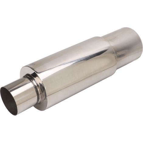 Silencieux d'échappement en acier inoxydable Résonateur 2,5 pouces d'entrée 3,5 pouces de sortie Tuyau d'échappement universel pour voiture