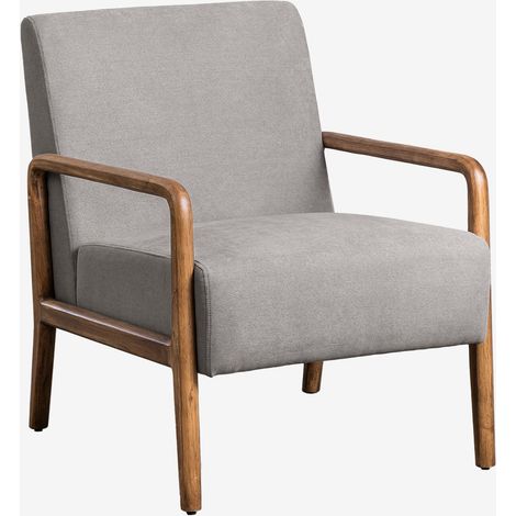 Sillón en madera de caucho Maylene SKLUM             