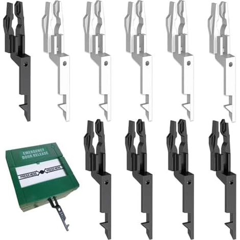 10 Pièces Clé Test Alarme Incendie, Point Appel d'Incendie, Commutateur Verre Feu, Clés Incendi, Compatible avec La Plupart des Grandes Marques (Noir+Blanc) -