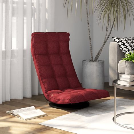 vidaXL Swivel Floor Chair Wine Red Fabric (1/5)