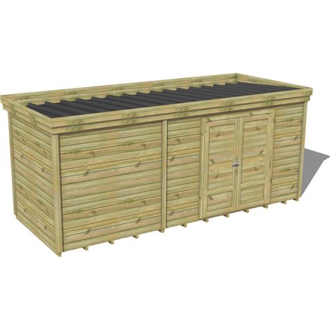 ABRI DE JARDIN bois traité 27mm, 6x2,1m, 13m2, Plancher