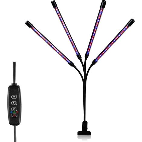 Randaco Pflanzenlampe LED Vollspektrum 3 Köpfe Grow Lampe mit Timer Dimmbar 10 Helligkeitsstufen 360° Flexibel USB Pflanzenlicht