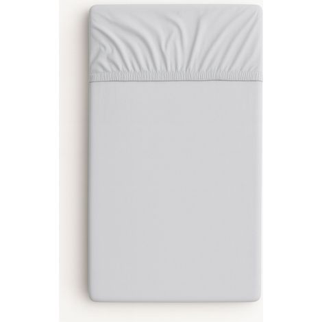 Sábana bajera de algodón para cuna 120x60 cm - gris (1/2)