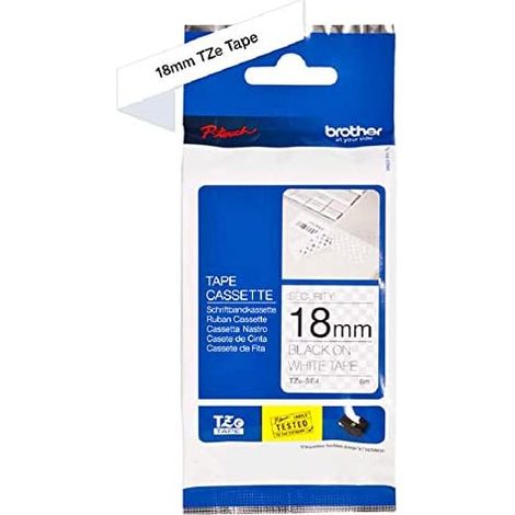 Brother TZe-SE4 Cinta Negra sobre Blanco 1,8 cm x 8 m