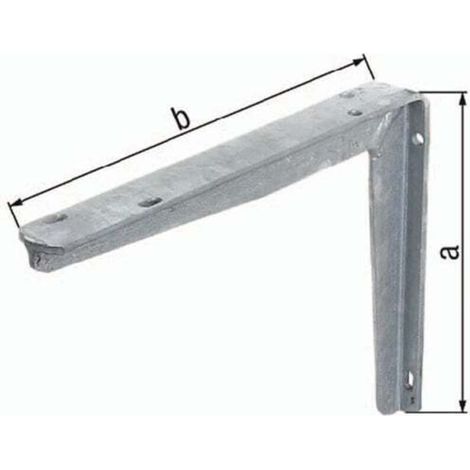 Equerre L.250mm H.200mm Acier brut, galvanisé à chaud Capacité 225kg GAH